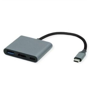 Προσαρμογέας ROLINE Type C - HDMI, M/F, 1x USB 3.2 Gen 1 A, 1x Type C (Power Delivery)