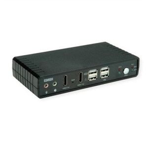 ROLINE Διπλής κεφαλής διακόπτης KVM HDMI 4K@60Hz, 2 υπολογιστές, DP/HDMI, ήχος, με διανομέα USB 2.0 2 θυρών