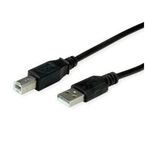 Καλώδιο ROLINE RM USB 2.0, A - B, M/M, μαύρο, 0,8 m