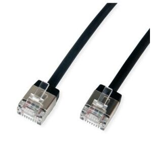 ROLINE U/FTP Καλώδιο Patch Data Center Cat.6A (Class EA), LSOH, Λεπτό, Υπερβολικά Κοντός Σύνδεσμος, μαύρο, 2 μ