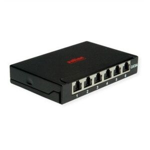 ROLINE Μίνι Patchpanel, Cat.6A/Cl.EA, 0,5U, 6 θύρες RJ45, θωρακισμένο, μαύρο