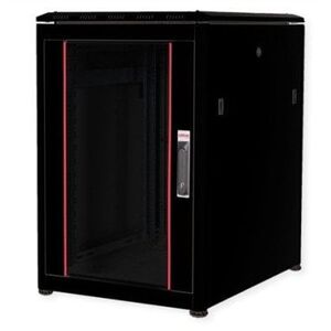 ROLINE 19 ιντσών ντουλάπα δικτύου Pro 16U, 600x800 ΠxΒ με γυάλινη πόρτα, μαύρη