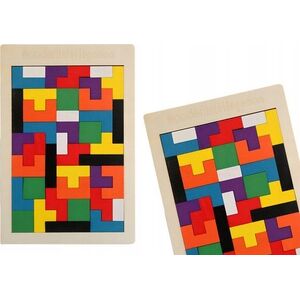 LeanToys Drewniane Puzzle Układanka Logiczna 40 Elementów LEAN TOYS