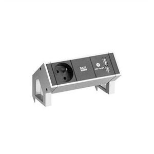 BACHMANN DESK2 1xUTE 1xUSB Charger Power 0.2m GST18 INOX