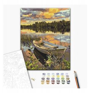 Malowanie po numerach BRUSHME, 40x50 cm, łódź w powodzi, 1 szt., w pudełku