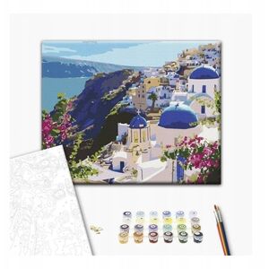 Malowanie po numerach BRUSHME, 40x50 cm, krajobraz Santorini, 1 szt., w pudełku