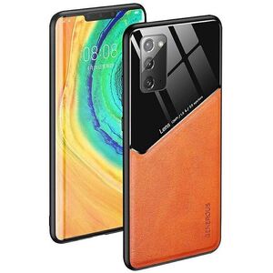 Θήκη Πλάτης Mocco Lens Leather για Apple iPhone 12 Πορτοκαλί