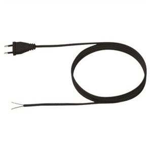 Kabel zasilający BACHMANN 2x0,75 2m czarny, wtyczka Euro H03VVH2-F rozpakowany