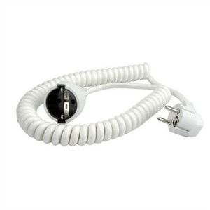 Kabel spiralny BACHMANN 0.5m-2m biały, H05VV-F 3G1.5mm CEE7/7