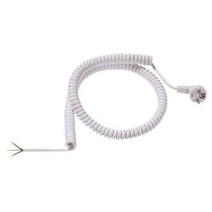 Kabel spiralny BACHMANN 1-4m biały, H05VV-F 3G1.5mm AEH/CEE7/7
