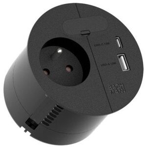 BACHMANN LOOP IN CHARGE UTE USB A/C22W, przewód zasilający 2,0 m H05VV-F3G1,5 mm z otworem przelotowym