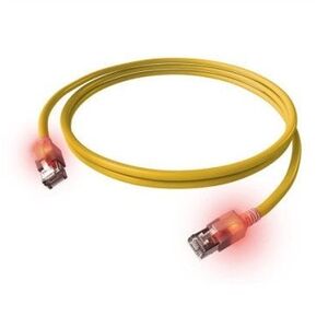 Kabel krosowy EasyLan S/FTP DualBoot LED Cat.6A, RJ45 / RJ45, LSOH, żółty, 1,5 m