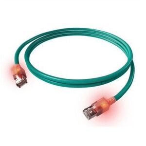 Kabel krosowy EasyLan S/FTP DualBoot LED Cat.6A, RJ45 / RJ45, LSOH, turkusowy, 7,5 m