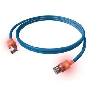 Kabel krosowy EasyLan S/FTP DualBoot LED Cat.6A, RJ45 / RJ45, LSOH, niebieski, 1,5 m