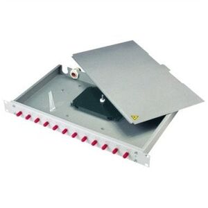 TELEGRTNER 19 FO-PP BAS-ECO 1U 12 LCD OM3 nPT, BASIS eco z zamontowanymi adapterami