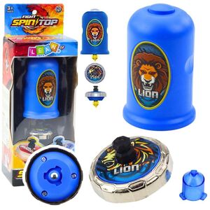 Zestaw Wyrzutnia Z Bączkiem Latający Dysk Lew Niebieski LEAN Toys