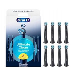 Oral-B Replaceable toothbrush heads | iO UltimateClean | Heads | For adults | Number of brush heads included 8 | Black