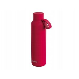 Quokka Solid With Strap - Butelka termiczna ze stali nierdzewnej 630 ml z paskiem (Cherry Red)