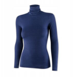 LS1627W Koszulka damska z golfem COMFORT MERINO granatowy L