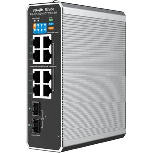 Ruijie Reyee RG-NIS2100-8GT2SFP-HP| Switch zarządzalny przemysłowy, 10 portów, 8xGE, 1xPoE++, 7xPoE+, 300W, 2xSFP, L2, Cloud