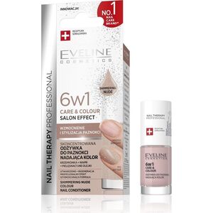 EVELINE KOLOROWKA EVELINE Nail Therapy Professional Odżywka do paznokci nadająca kolor Care&Colour 6w1 - Shimmering Nude 5 ml