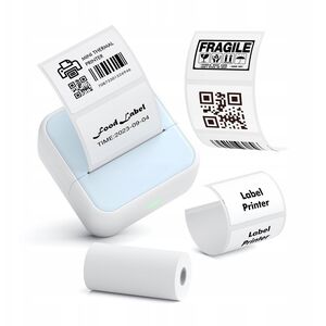 Drukarka Termiczna Bluetooth Do Zdjęć Naklejek Notatek Etykiet 53mm 203dpi / S1 / Niebieski