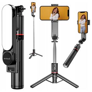 Statyw Selfie Stick Monopod + Pilot Oświetlenie Led 3w1 Na Telefon / Gopro / Selfie Lume
