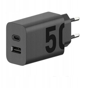 MOTOROLA oryginalna ładowarka sieciowa Typ C + USB A 50W MC502 czarna bulk