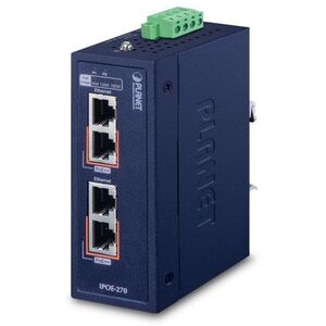 PLANET IPOE-270 switch obsługa PoE Niebieski