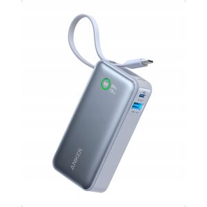 Anker Nano Power Bank (10,000mAh, 30W, Built-In USB-C Cable, Blue)