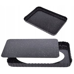 BLACHA FORMA DO PIECZENIA 31X21X3 CM Z WYJMOWANYM DNEM POWŁOKA NIEPRZYWIERALNA BRUNBESTE BB-3650