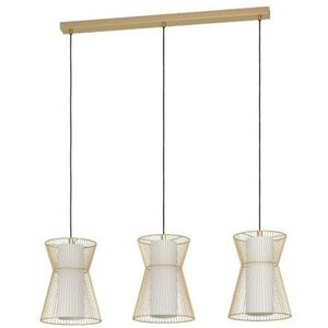 Pendant lamp EGLO MASETA, 1 x E27, max 3 x 40W, white/gold color, h110 cm