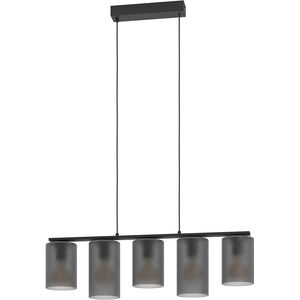 Pendant lamp EGLO COLOMERA, 5 x 40 W, E27, black/grey, 12 x 80 x 110 cm