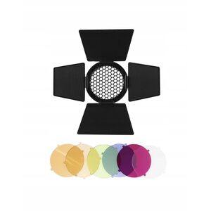 GlareOne G Barndoor Kit - wrota z gridem i filtrami kolorowymi