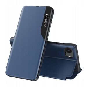 Etui Eco Leather View Case elegancki futerał z klapką i podstawką na iPhone 16e - niebieskie