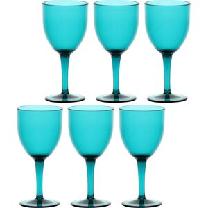 NPC Polska Rose&Tulipani Fiaba Zestaw 6 kieliszków do wina 400 ml turkusowy