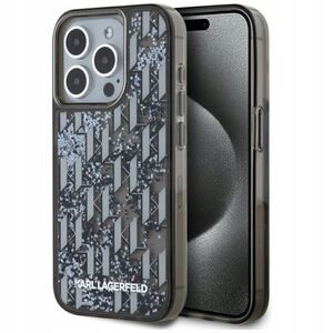 Etui Karl Lagerfeld Liquide Glitter      Monogram Gradient do iPhone 15 Pro Max czarny