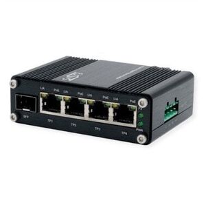 EXSYS EX-62020PoE 4-portowy przemysłowy przełącznik Ethernet, PoE 1-portowy 100/1000Fx SFP