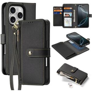 Etui ochronne do iPhone 16 Pro Dux Ducis Lawa skórzane MagSafe portfel czarne