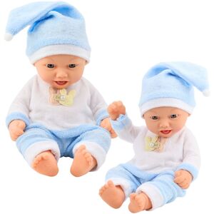 Lalka Bobas W Niebieskiej Piżamce Czapeczka z Pomponem