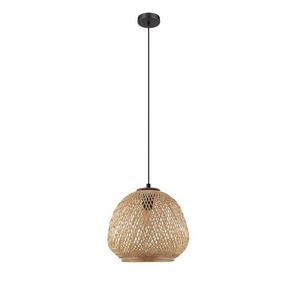 Pendant lamp EGLO Dembleby, 1 x E27, 40W, black/wood color, o32 x h110 cm