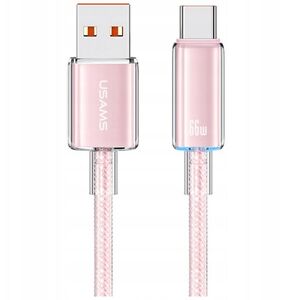 Kabel USAMS Cloud Series US-SJ658 6A     USB-A do USB-C 1,2m różowy
