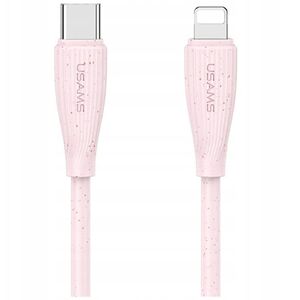Kabel USAMS Green Series SJ717 30W USB-C do Lightning 1m różowy