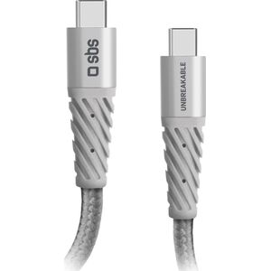 Kabel USB SBS Mobile USB-C - USB-C 1.5 m Srebrny (TECABLEUNRELTCCK)