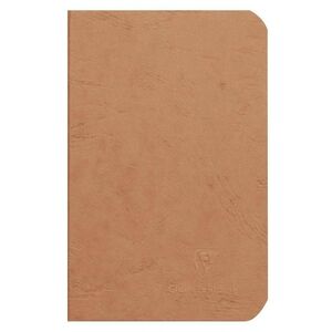 Clairefontaine "Age Bag" brun Notesbog 9x14cm, 96 sider/48 ark, 90gram hvidt papir, linieret, karton omslag