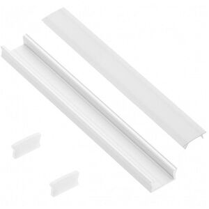 LED strip profile set GTV, straight, surface mounting, white, 2 m