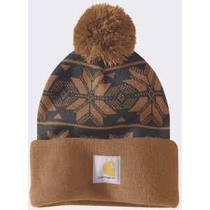 Czapka Carhartt Knit Pom Jacquard Beanie Brown