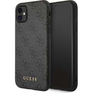 Guess Guess GUHCN61G4GFGR iPhone 11 6,1" szary/grey hard case 4G Metal Gold Logo