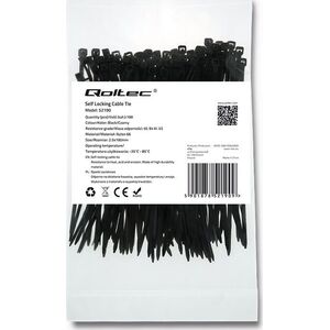 Organizer Qoltec Opaska zaciskowa Czarny 100 sztuk  (52190)