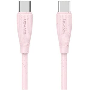 Καλώδιο USAMS Green Series SJ716 60W USB-C σε USB-C 1m ροζ